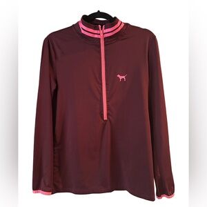 PINK Victoria's Secret Burgundy and Pink Cowl Neck Sweater